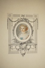 LITHO COULEUR  PORTRAIT FEMME