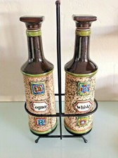 Bouteilles whisky+ cognac en ceramique  style Capron/ West Germany vintage 60-70