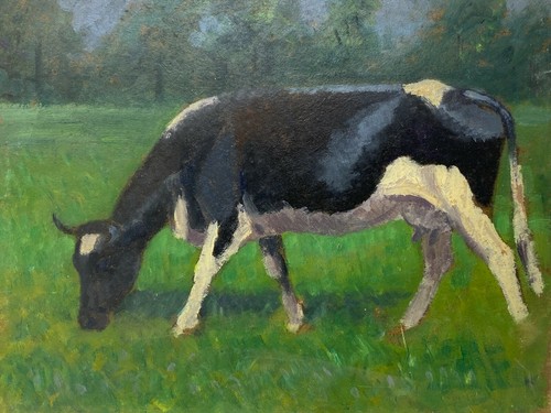 Vache huile sur - huile,
