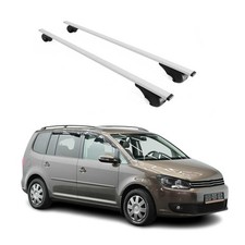 Barres de toit Transversales pour VW Touran 2003-2015 Fer Argent