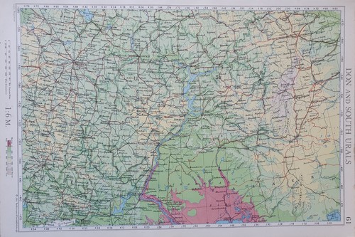 Carte antique 1960 map don - antique, de