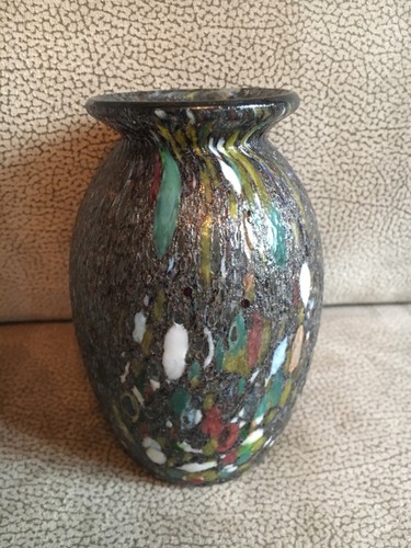 Ancien vase verre - verre, tacheté