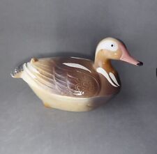 TERRINE en forme de CANARD en faïence MICHEL CAUGANT Barbotine