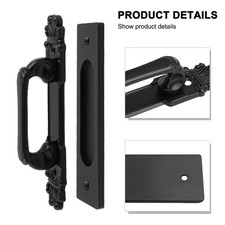 Poignée de porte de grange design minimaliste noir mat accessoire de meuble él