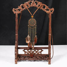 Collier Long,Cadeau Femme,Homme,Rosace Antique Bohème,Plume Paon,Cuir DaimBronze