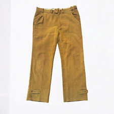 Pantalon De Chasse Vintage En Velours Beige Années 90 Fait En Italie XL Accourci