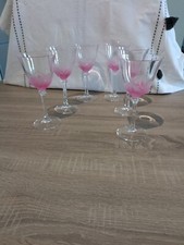 6 grands Verres  en Cristal D'arques modéle Florence Pink
