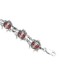 Coccinelle 925 Argent Sterling Bracelet Lien Animal Totem Spirit Nature Bijoux