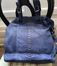VÉRITABLE PYTHON BLEU, Grand Sac , Pelgio, NEUF, DUST BAG/Leather Exotic