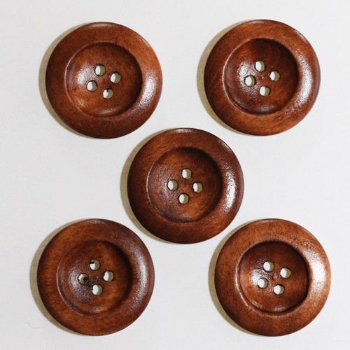 Bouton bois 25mm avec - ,