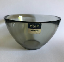 Vintage FUGA ORREFORS Sweden Glass Bowl by Sven Palmqvist Original Label 1950s