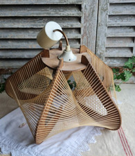 ANCIENNE SUSPENSION SCANDINAVE BOIS ET FIL ANNEE 60
