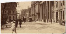 Canada, Montréal, rue, banque et bureau de Poste Vintage albumen print,  Tirag