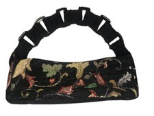 VINTAGE BLACK VELVET BEADED