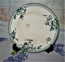 assiette ancienne porcelaine opaque GIEN décor pomponnette