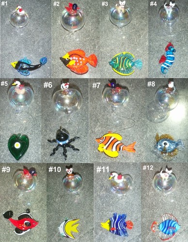 Poissons verre flotteur - verre,
