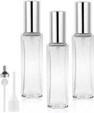 3PCS Flacon de Parfum Carré avec Pompe, 20ml Vaporisateur Voyage, Rechargeable, 