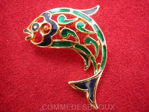 Broche vintage poisson art - vintage,