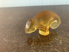 Caméléon  oranger en cristal Lalique