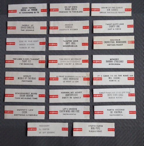 Lot étiquettes jukebox - étiquettes,