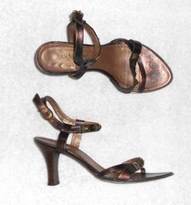 SAN MARINA sandales cuir brun cuivré P 38 TBE