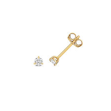 clous d'oreilles diamant 3,5 cm par boucle fermoir poussoir or jaune 18kt