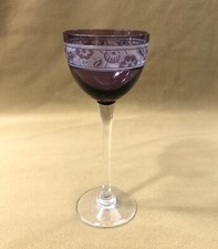 CRISTALLERIES NANCY verre à vin du Rhin ROEMER cristal doublé améthyste HOUILLON