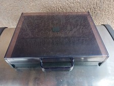 BOITE DE RANGEMENT malette valise  POUR 34 CASSETTES AUDIO  K7 VINTAGE .WARWICK 