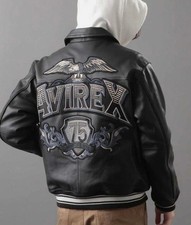 Veste en cuir noir AVIREX