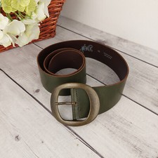 Ceinture vintage en croute de cuir de vachette & laiton patiné Jacqueline Riu