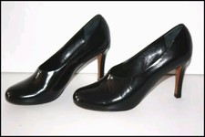  CHLOE Escarpins à Talons Tout Cuir Vernis Noir Bouts Ronds T 37.5 TTBE