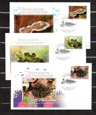 Polynésie Française "Les Nudibranches" Lot de 3 Enveloppes 1er Jour 2012