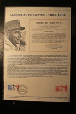 Document philatélique officiel - 1er jour - Maréchal de LATTRE - 1989
