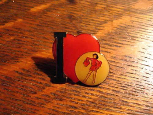 Love cheerleading lapel pin - love,