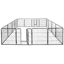 Parc Enclos Petigi Cage pour Chiens Chiots Animaux Lapin Métal Solide Exterieur