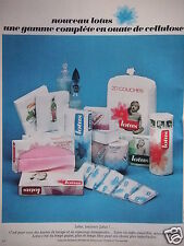 PUBLICITÉ LOTUS COUCHE GAMME COMPLÈTE EN OUATE DE CELLULOSE 1966 - ADVERTISING