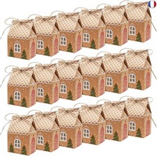 Lot de 40 boîtes cadeaux de Noël, 7 x 5 x 10,5 cm, emballage cadeau, Noël, bo