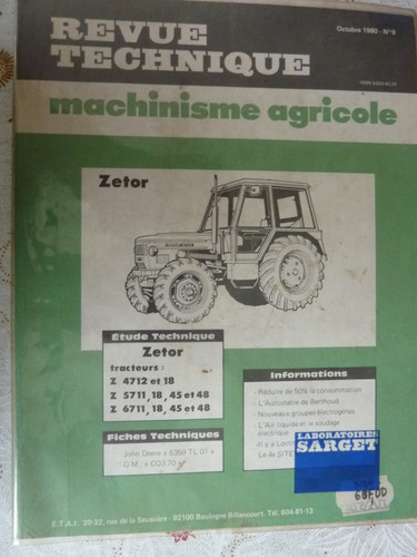Revue technique tracteur zetor - tracteur,