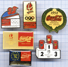 Lot de 6 Pins Coca Cola JO Albertville FRANCE 1992 Europe Jeux Olympiques Podium
