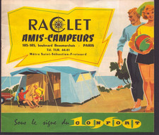PARIS (XII°) USINE de TENTES de CAMPING "Charles RACLET" Catalogue en 1960