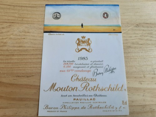 étiquette vin chateau mouton - étiquette,
