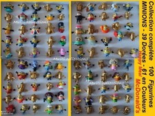 Lot COMPLET Mc Do Happy Meal 100 Figurines MINIONS  61 en couleurs et 39 dorées 
