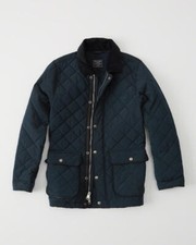 [NWT] Abercrombie & fitch Men's Diamond Quilted Jacket Coat Navy (SZ M) A&F