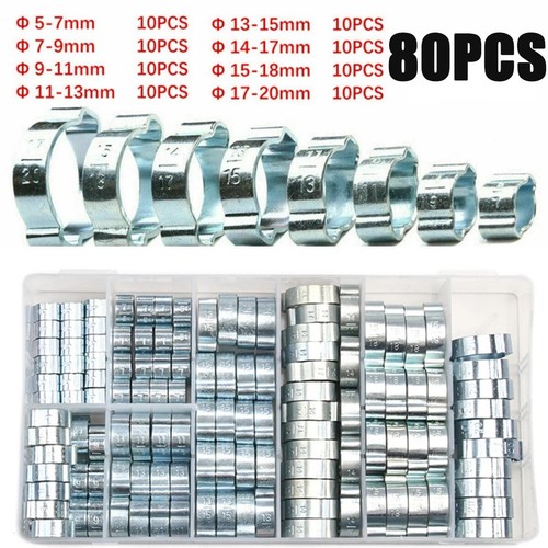 80pcs colliers serrage inox - 80pcs,