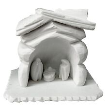 Crèche En Marbre Blanc De