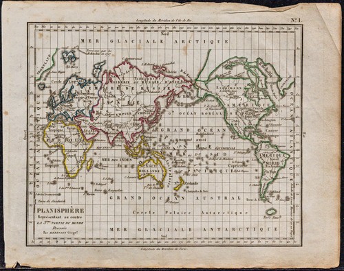 1828 planisphère carte du - -,