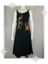 F - Robe Fantaisie Noire Multicolore Leslie Monte Carlo Taille 46
