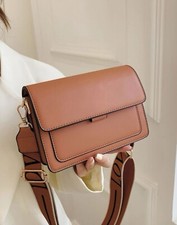 Sac A Bandoulière A Rabat Femme Marron Simili Cuir Ajustable Magnétique Couture