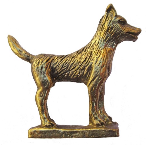 Figurine chien laiton - figurine, en