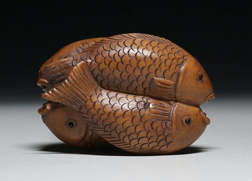 Ancien netsuke japonais - ancien, deux